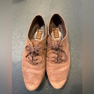 Vans and Stussy Collab Brown Leather Oxfords